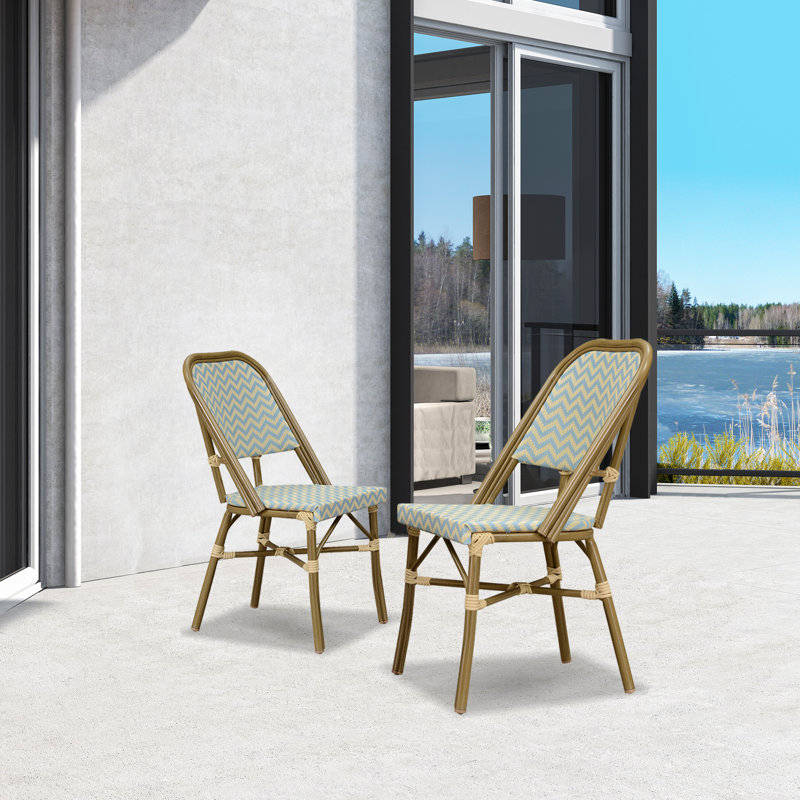 Chaise d'appoint de patio Fossen, Bleu clair