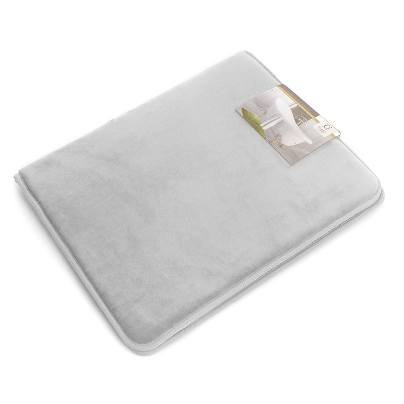 Tapis de bain antidérapant pour baignoire et douche, Gris argenté, H 1 po x l 20 po x p 32 po