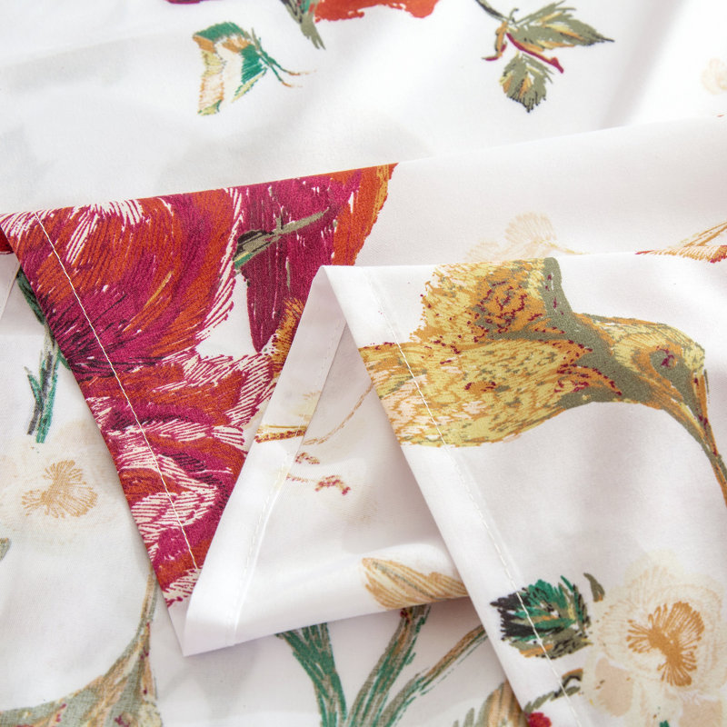 Microfiber Standard Floral Sheet Set, Cal.King Sheet Set+Fitted Sheet + 2 Pillowcases