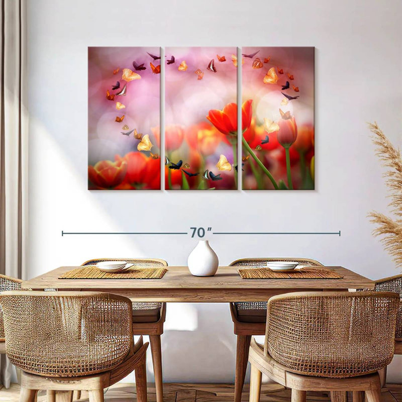 Hardie Tulips And Butterflies, 36" H x 57" W