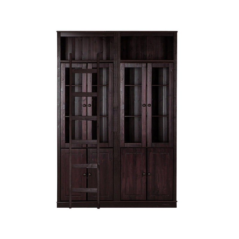 Demetricia 223cm H x 148cm W Library Bookcase, Brown
