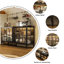 Armoire de rangement industrielle 63 "avec portes en verre, structure en métal noir mat et double tablette