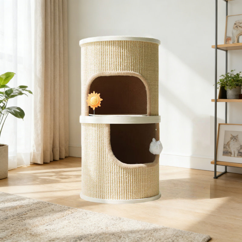 Minimalist Design Khaki Cat Climbing Frame