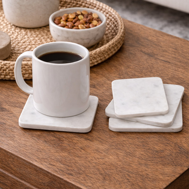 Les sous-verres en marbre blanc de 4 po nusteel (ensemble de 4) sont fabriqués à partir de pierre naturelle véritable, alliant durabilité et élégance. Conçus pour protéger les surfaces contre les déversements et les taches, ils rehaussent tout comptoir de cuisine ou table avec une touche élégante et luxueuse.