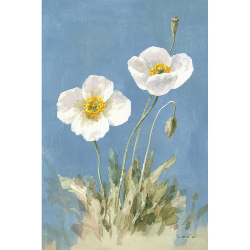 White Poppies I No Butterfly by Danhui Nai - Wrapped Canvas Print, 91cm H x 61cm W
