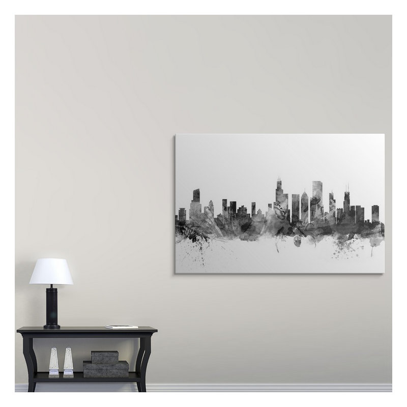 «Chicago Illinois Skyline» par Francy, impression, H 24 po x l 36 po x P 1,5 po, Toile