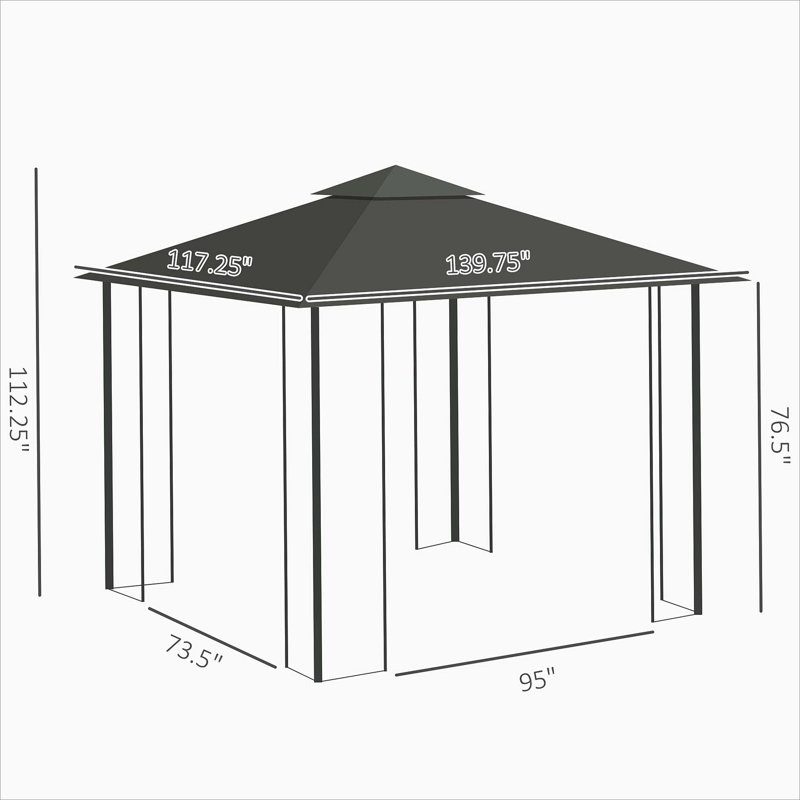 Abri de jardin en métal 10 po x 11,5 po Outsunny