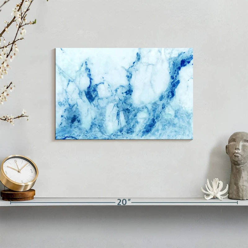 Marbre Alvord bleu abstrait, H 8 po x l 12 po