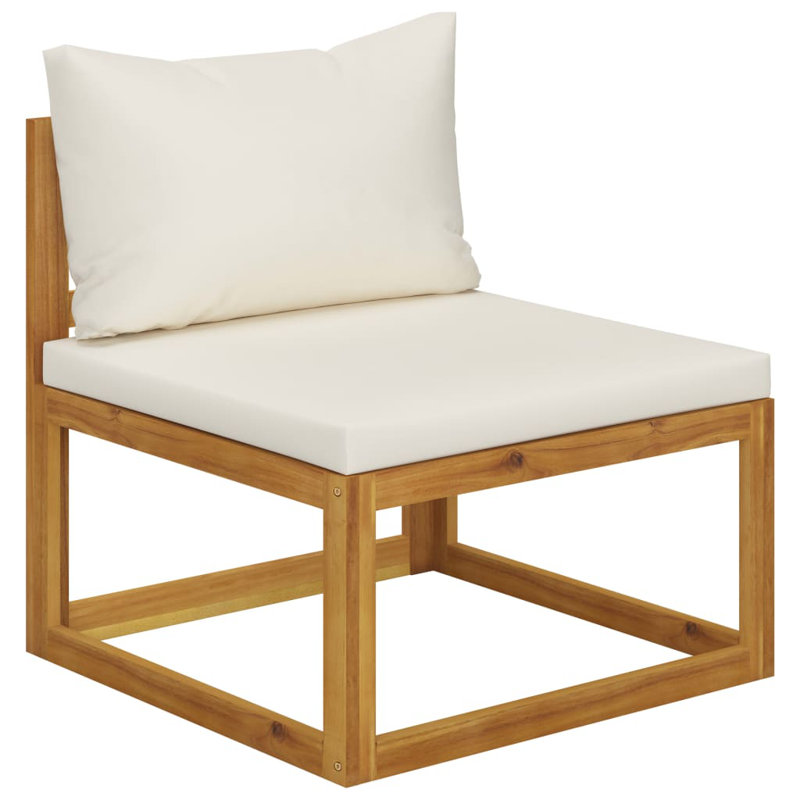 Chaise longue 4 pièces avec coussins, Crème