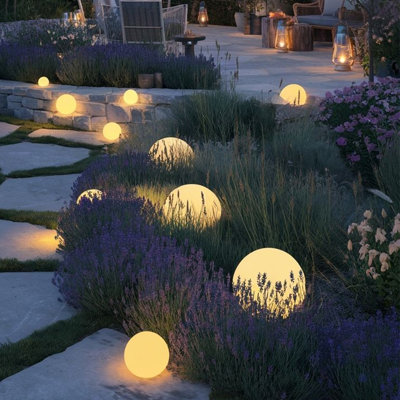 Solar Powered Moon Globe Outdoor Light, Waterproof LED Landscape Lamp for Garden, Lawn, Pathway and Patio