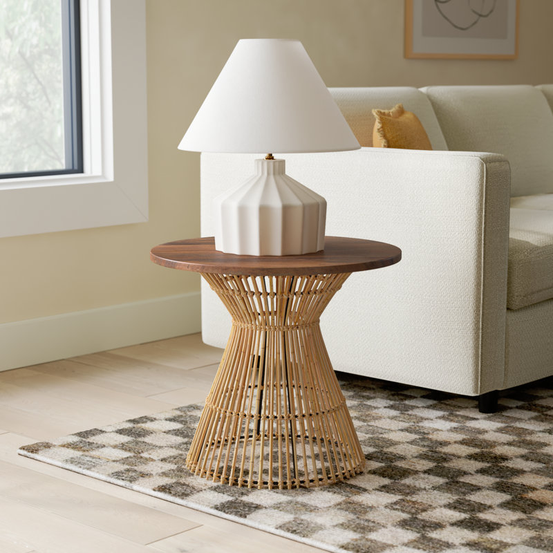 Angelo Solid Wood Top End Table, Natural