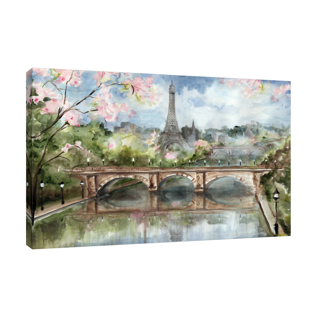 'Paris in the Springtime' by Tre Sorelle Studios Watercolour Painting Print on Wrapped Canvas