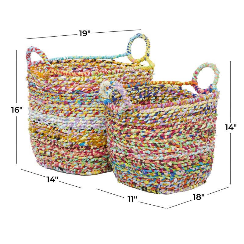 Ensemble de 2 paniers en tissu