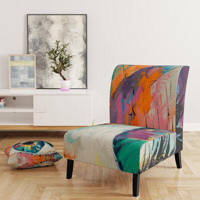 Brechta Vibrant Curve Design II - Velvet Upholstered Modern Slipper Chair