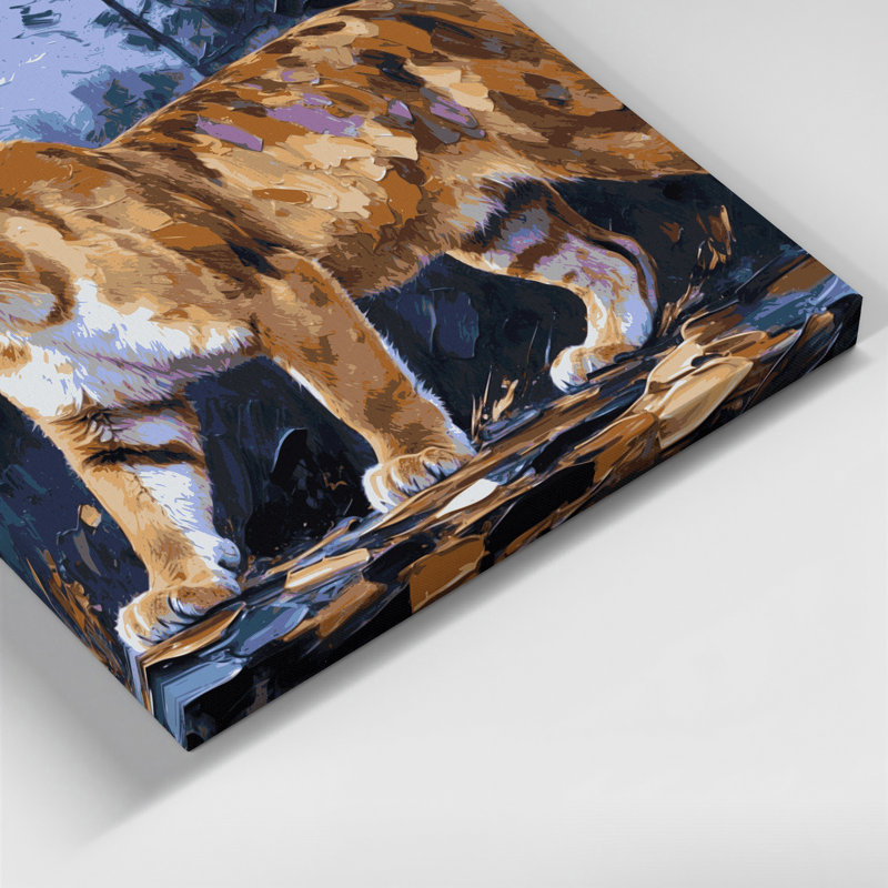 «Big Cats North American Cougar», art mural sur toile grise, H 32 po x l 32 po