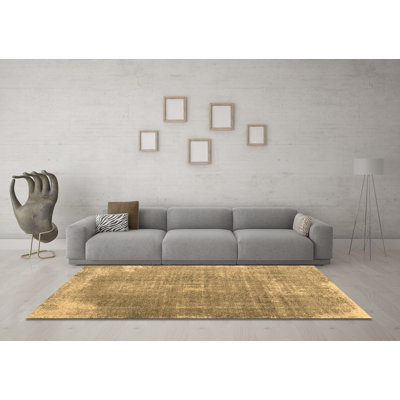Tapis contemporains brun lavable à la machine 2645