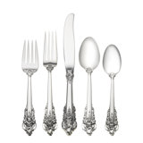 Wallace Grand Baroque 5 Piece Sterling Silver Flatware Set, Service for 1