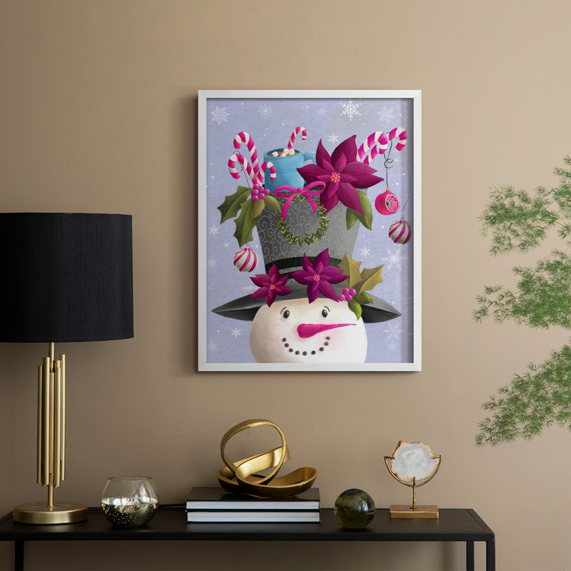 Christmas Friends I Framed Print - Solid Wood, 11" H x 9" W, White Framed