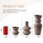 Ensemble de 3 vases en céramique bruns, vases à fleurs de style campagnard moderne pour la décoration de table de salon, centre de table rustique pour tablette, cuisine et bureau