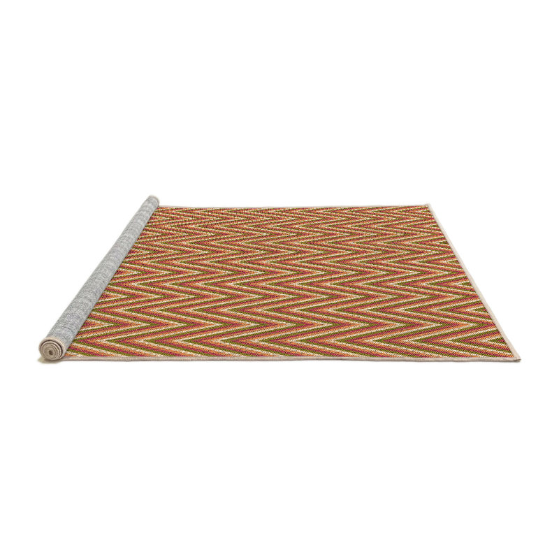 Tapis tissé à la machine en orange, Rond 6 pi