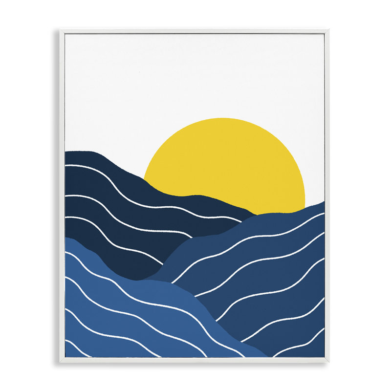 «Crisscross Sea Waves», art de la giclée encadrée par Ahmad Idiss Hussein bk-028, H 20 po x l 16 po