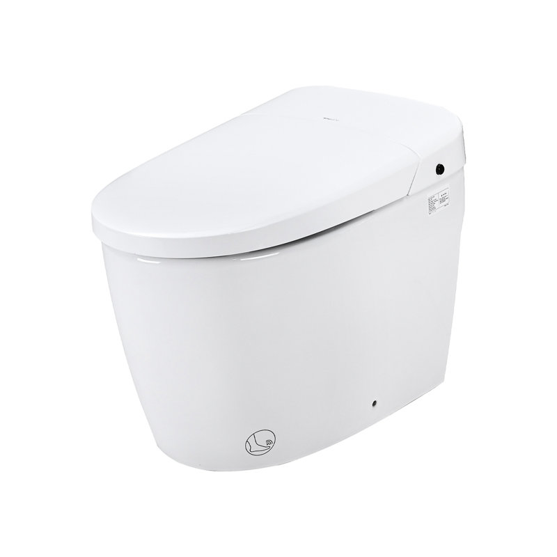 Bidet de toilette intelligent avec buse autonettoyante, siège chauffant, nuit, télécommande. Céramique blanche, toilette à bec profond de 27,07 po, chasse d'eau. Profondeur, 23,62 po Hauteur du colis