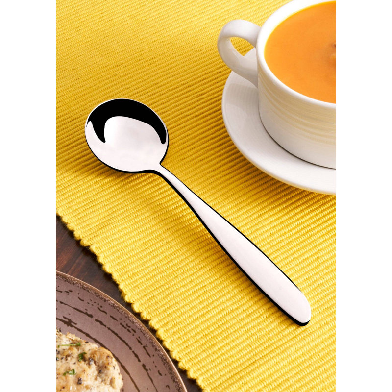 Cuillère à soupe en acier inoxydable Clista | Argent | 7 po | Ensemble de 12