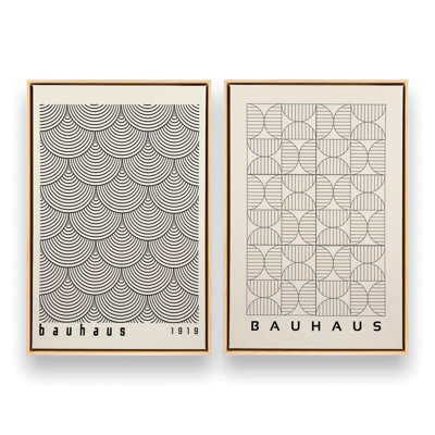 Bauhaus Abstract Precision Set of 2 Canvas Prints