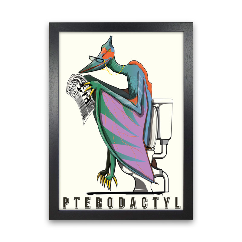 Flying Dino - Print, Black Framed, 30cm H x 21cm W x 3cm D