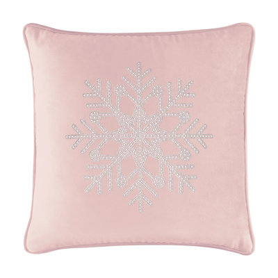 Sparkles Home Rhinestone Snowflake Throw Pillow | Luxurious Feather Insert | Winter Decor & Accent