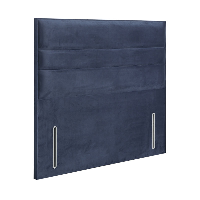 Naples Floor Standing Headboard, Small Double (4'), Velvet, Navy