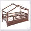 Imaginative Wooden House Bed with Two Drawers, Perfect for Kids' Rooms and Space-Saving Storage-129431817