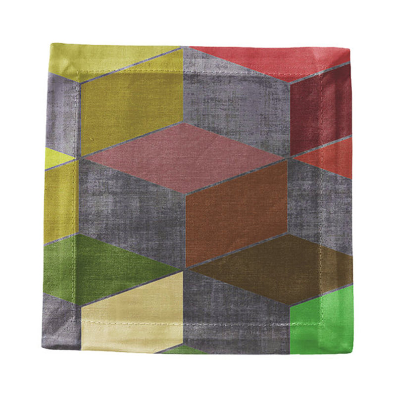 Modern Steps Cotton Sateen Cocktail Napkins, Winter