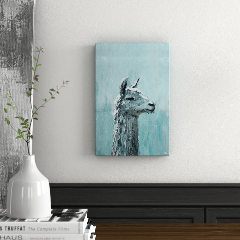 Lama Sérieux by Julia Posokhova - Wrapped Canvas Painting, 38cm H x 25cm W x 3.81cm D