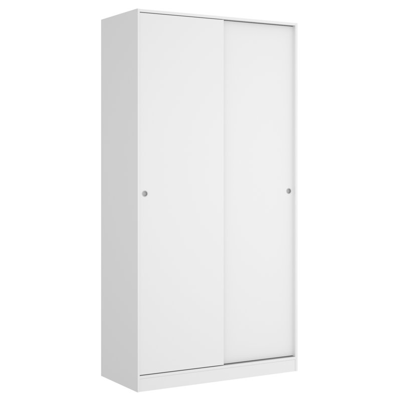 Alba-Fernandez 2 Door Manufactured Wood Wardrobe, White Glossy