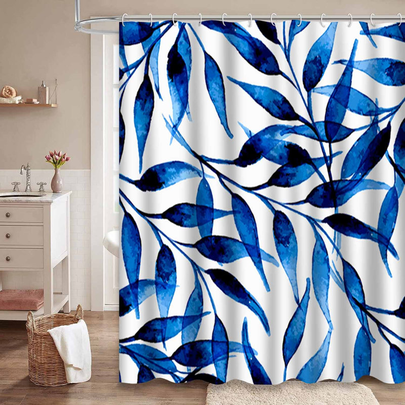 Rideau de douche Blue Blossom Spring Flowers, L 72 po x l 84 po