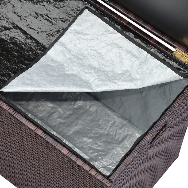 Brown Wicker and Plastic 55" Outdoor Deck Storage Box