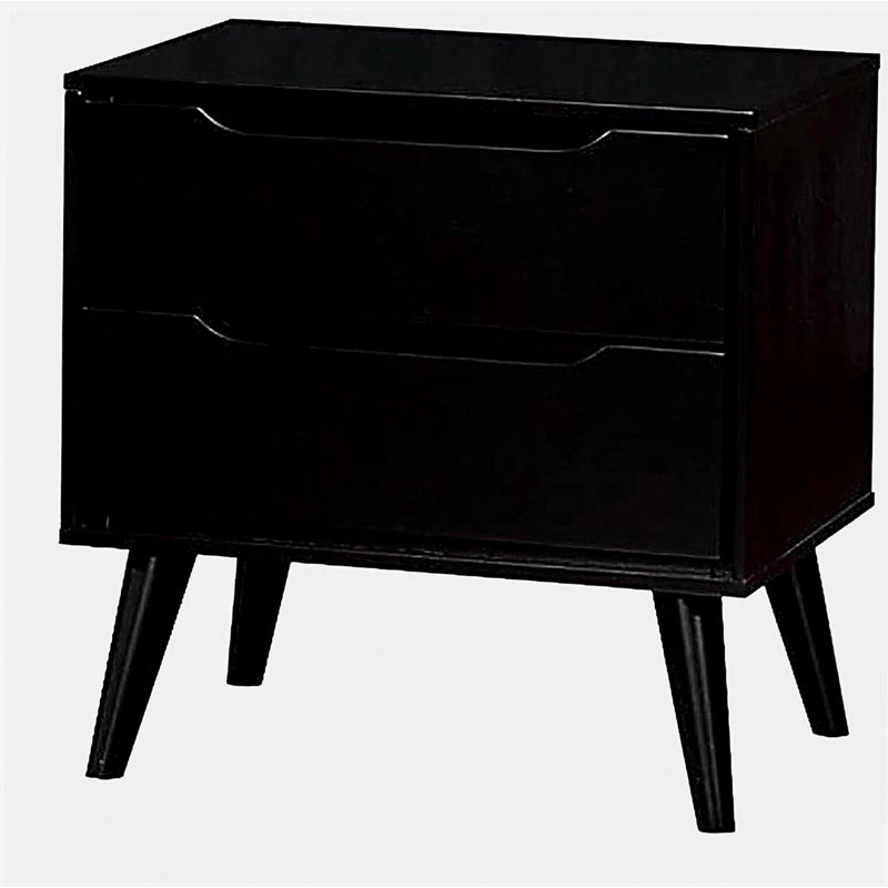 Table de chevet Mid-Century moderne de couleur noire 1pc, Noir