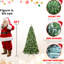 Arbre de Noël de 8 pi avec 500 lumières UL, 1460 pointes de branches épaisses, base en métal artificielle blanc chaud rapide et facile pour le placement de l'ornement,-1644535130