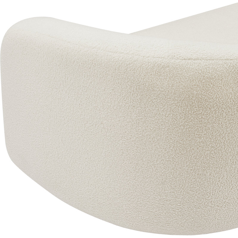 Kali 86" Upholstered Sofa, Cream Faux Shearling Teddy Fabric