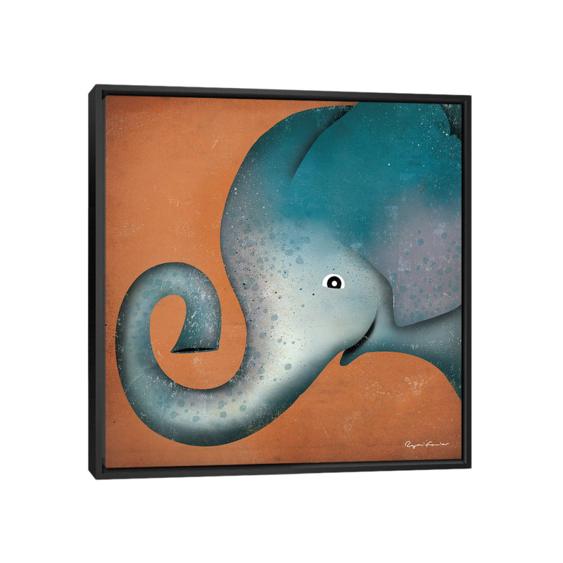 Mercato Elephant Wow, art encadré, Toile avec cadre noir, H 37 po x l 37 po x P 1,5 po
