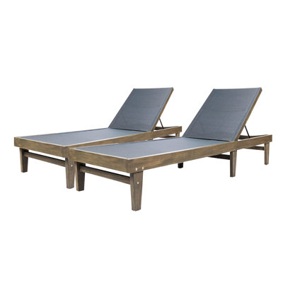 Scheiner 24'' Outdoor Acacia Chaise Lounge