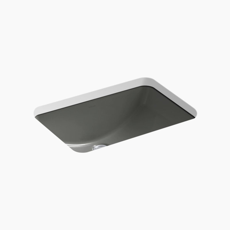 Ladena Vitreous China Rectangular Undermount Bathroom Sink, Thunder Gray
