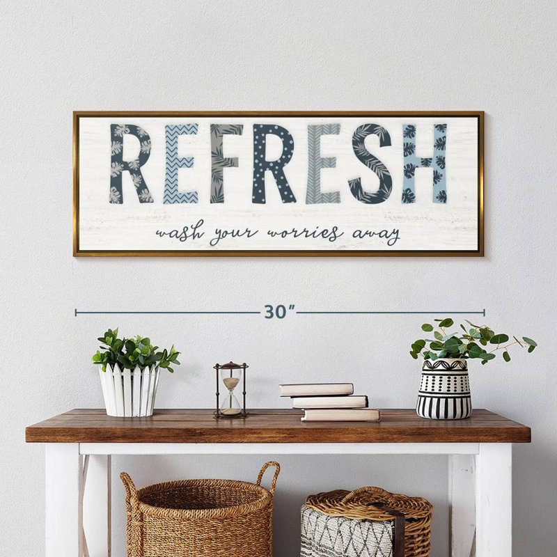 Refresh, 31" X 11", Floating Frame Gold