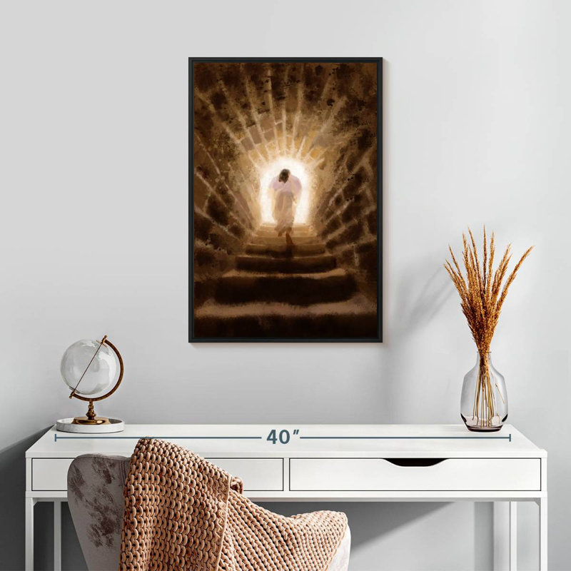 Résurgence du Christ, Cadre flottant noir, 17 po x 25 po