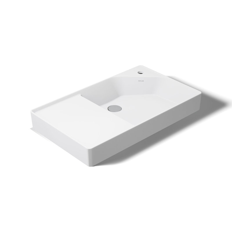 Spacité 30 po Dessus de meuble-lavabo en argile réfractaire avec lavabo carré intégré