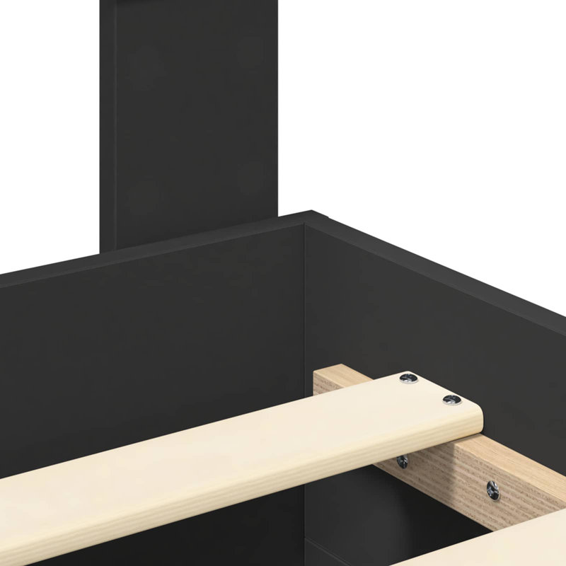 Bed Frame, Kingsize (5'), Black/Silver