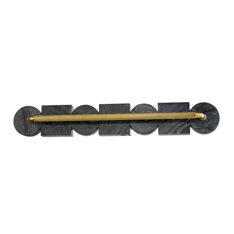 Applique murale encastrée en laiton à DEL, Laiton rétro, H 32,5 po x l 5 po x P 5 po