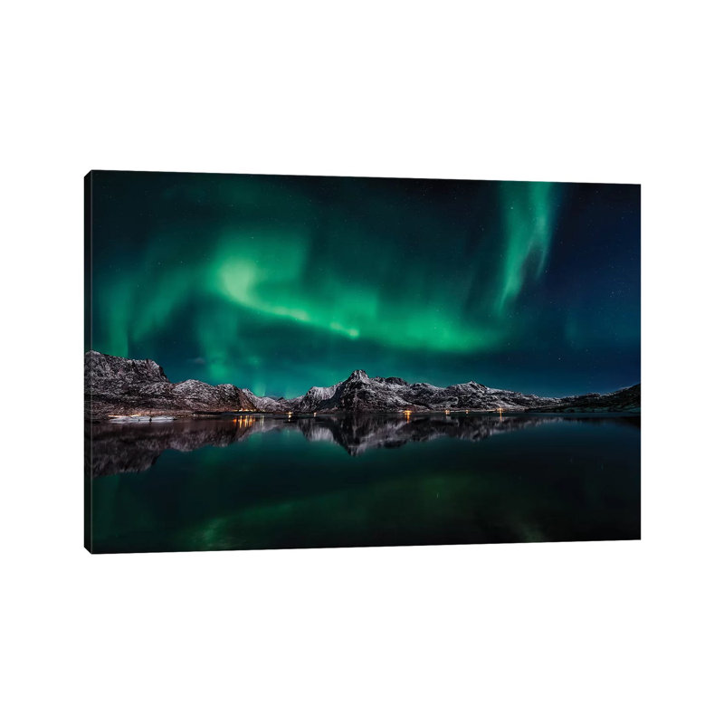 Lofoten Aurora Reflection by Javier De La Torre - Wrapped Canvas Print, 101.6 cm H x 66.04 cm W x 1.91 cm D
