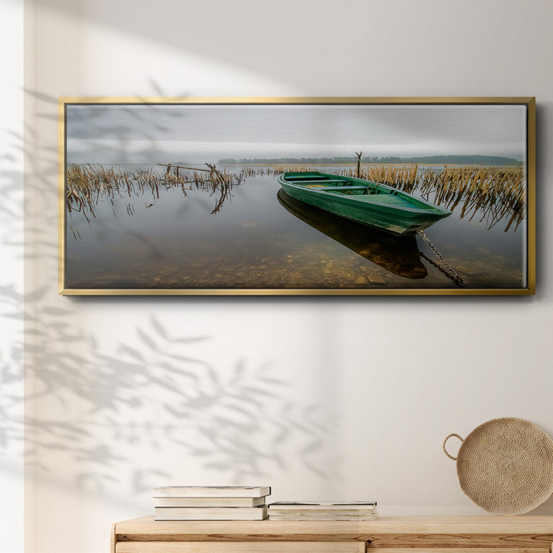 Green One- Framed Canvas